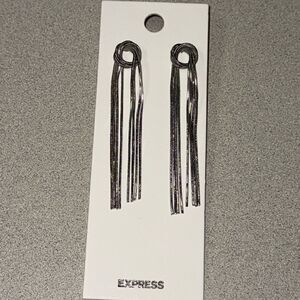 Express silvertone chain earrings